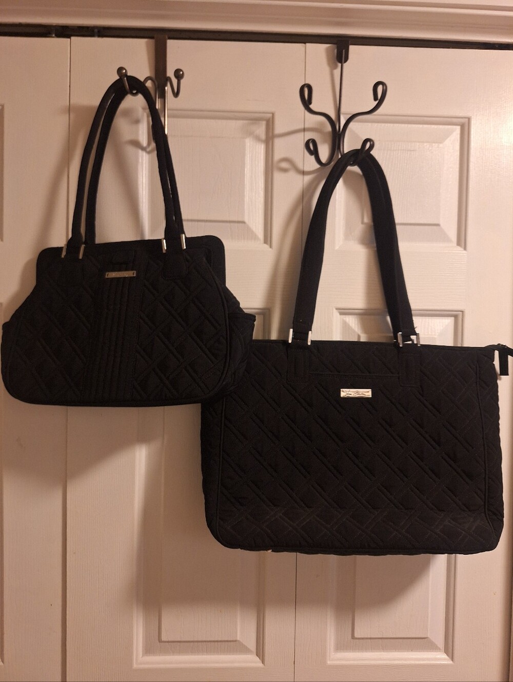 Vera Bradley Tote And Purse SET Black Quilted